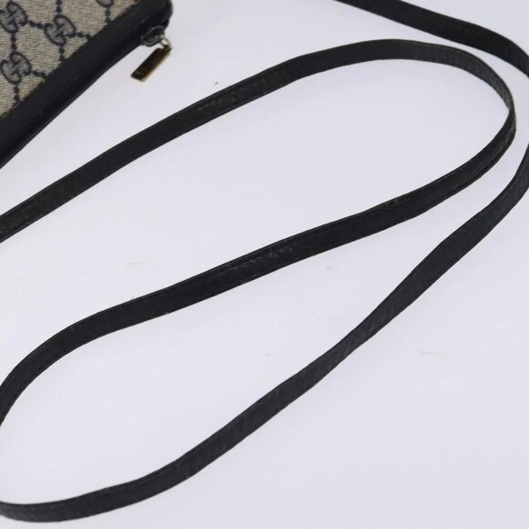 GUCCI GG Supreme Shoulder Bag PVC Navy Gold Auth 148266 - Picture 8 of 16